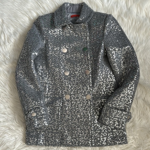 Alice + Olivia “Teagler” Silver Sequin Coat Size S - Picture 15 of 15